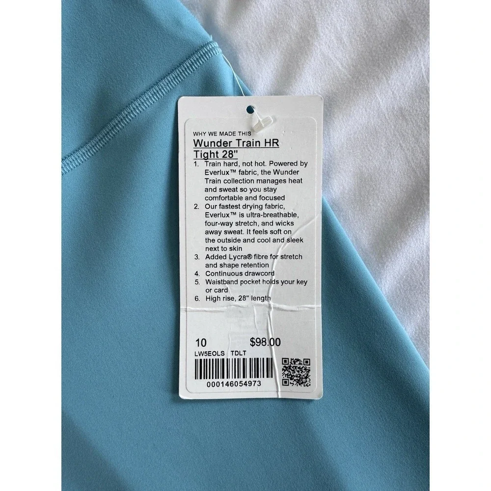 New Lululemon Size 10 Wunder Train HR Tight 28" TDLT Tide Teal Leggings SOLD OUT - Picture 2 of 9